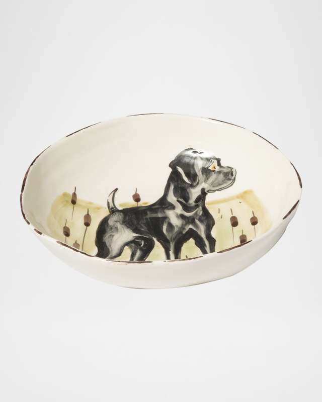 Wildlife Black Hunting Dog Pasta Bowl